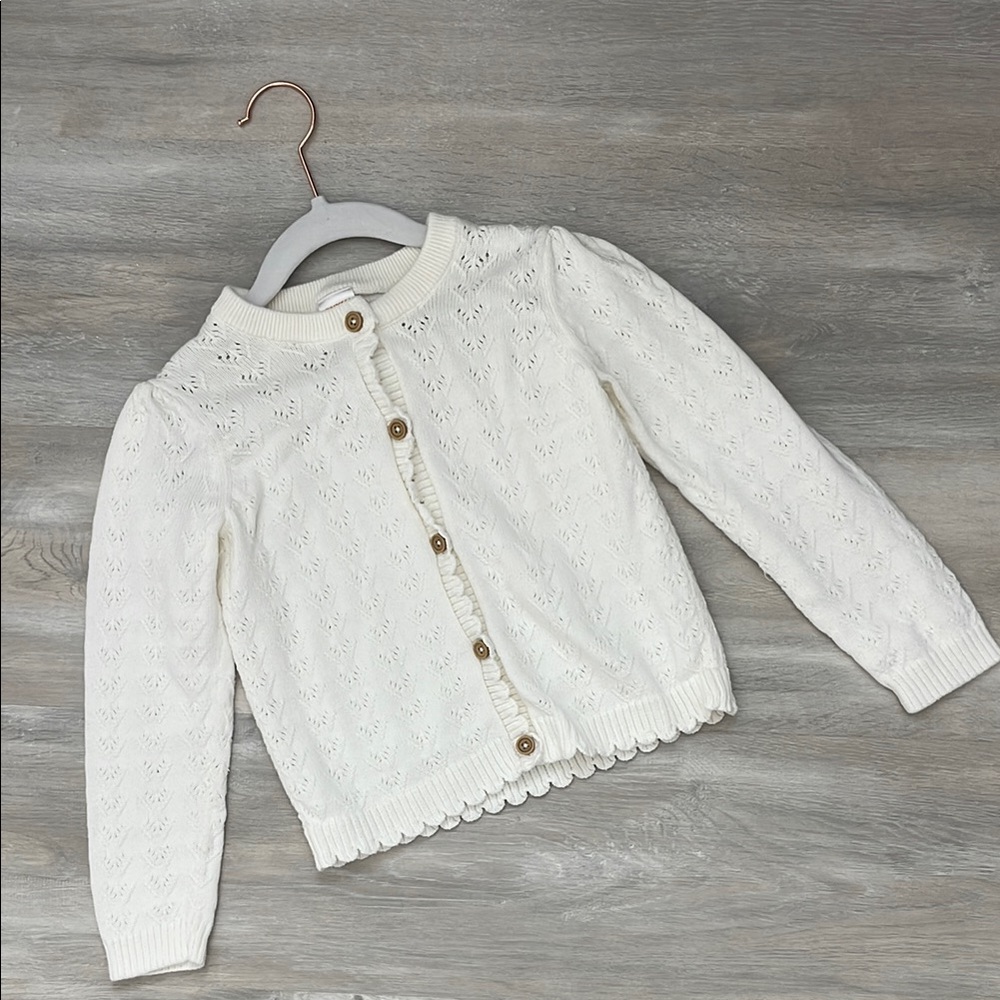 EUC Gymboree White Knit Cardigan